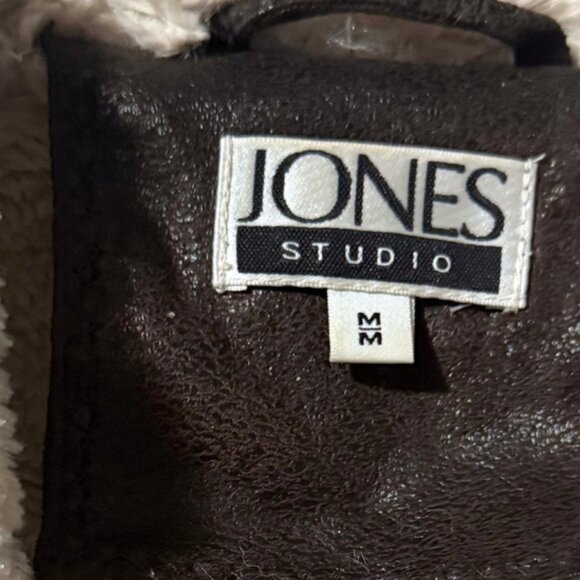 Jones Studio Women’s Faux Fur & Dark Brown Suede Jacket – Size M – Small Burn Ho - Picture 5 of 6